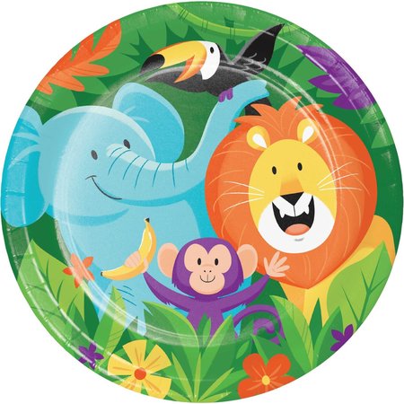 CREATIVE CONVERTING Jungle Safari Paper Plates, 9", 96PK 339765